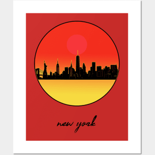 new york skyline Posters and Art